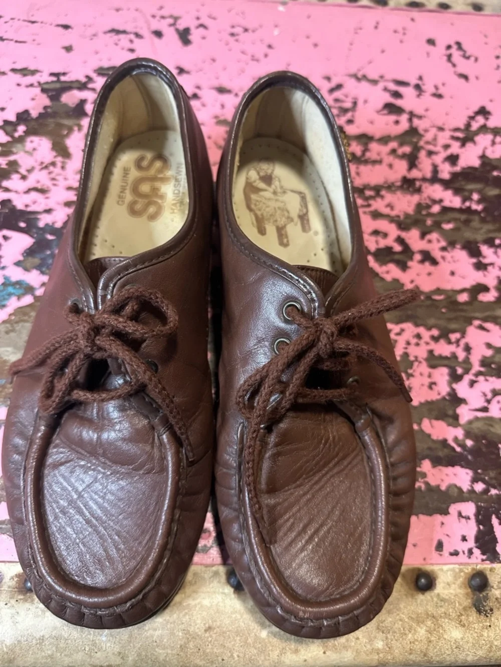 VINTAGE SAS Brown “Bounce” Wedge shoe sz 8